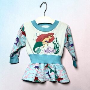 Vintage Disney 1990’s Little Mermaid Crew Neck Sweatshirt Dress - Made in USA -